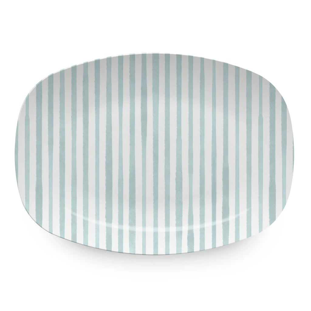 Teal Simple Stripes Platter
