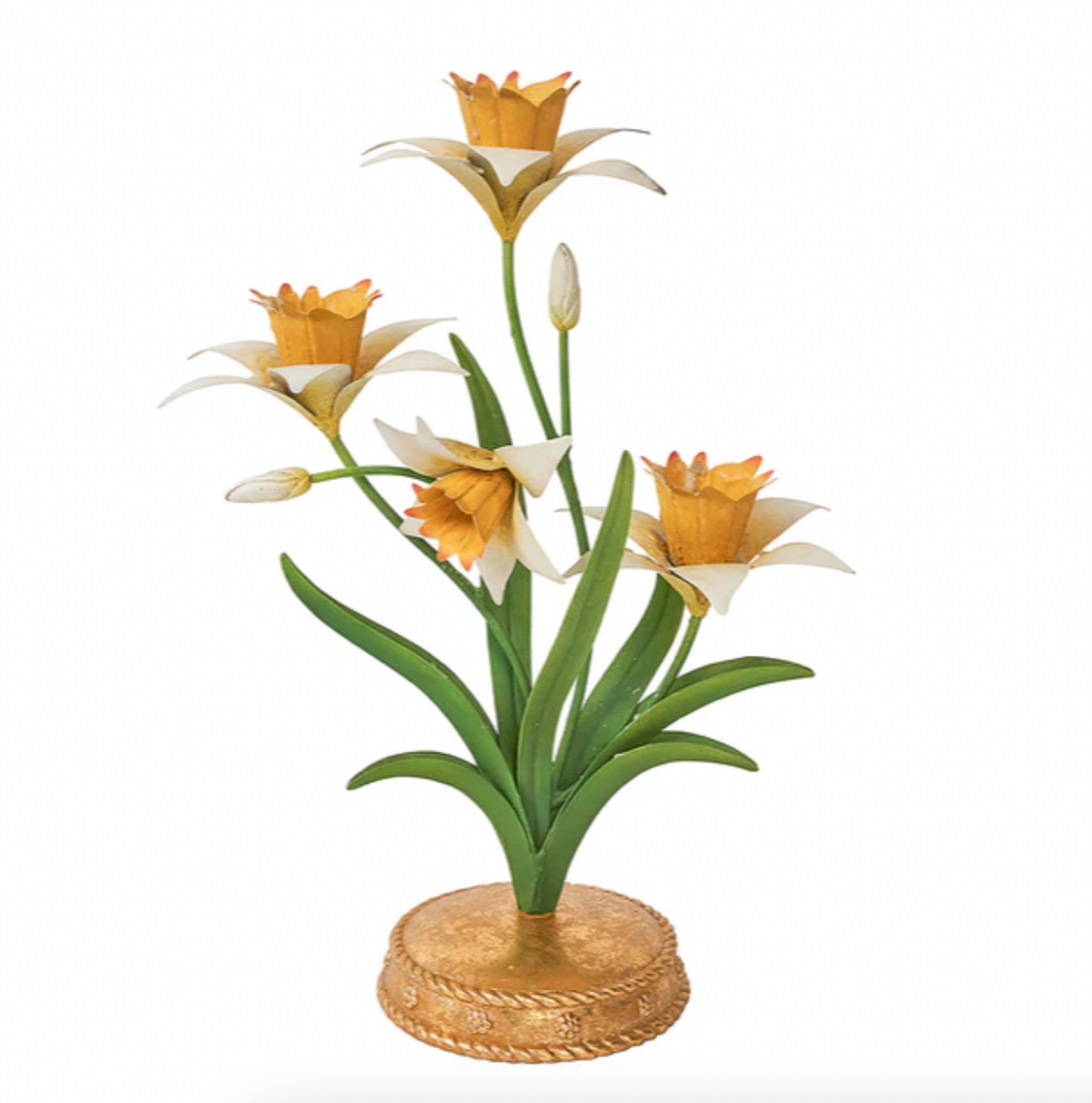 Meadow Walk Daffodil 14" Centerpiece Candelabra - Yellow