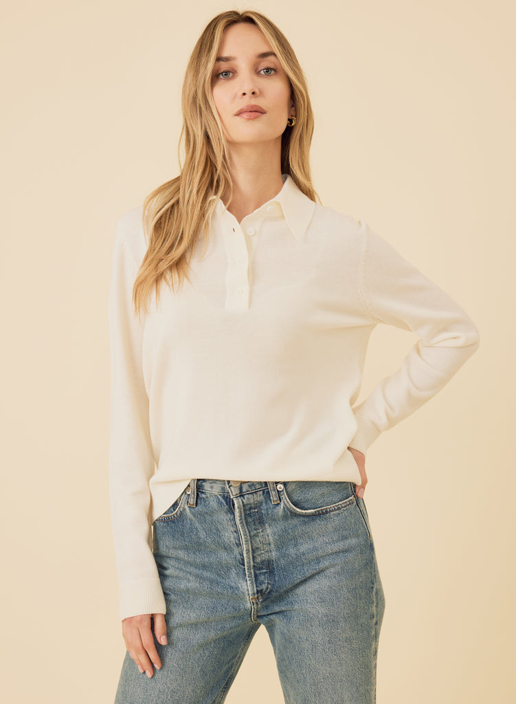 Laguna Merino Polo - Ivory