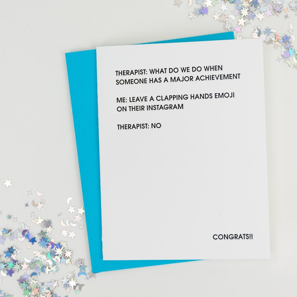 Therapist: Clapping Hands Congrats Card