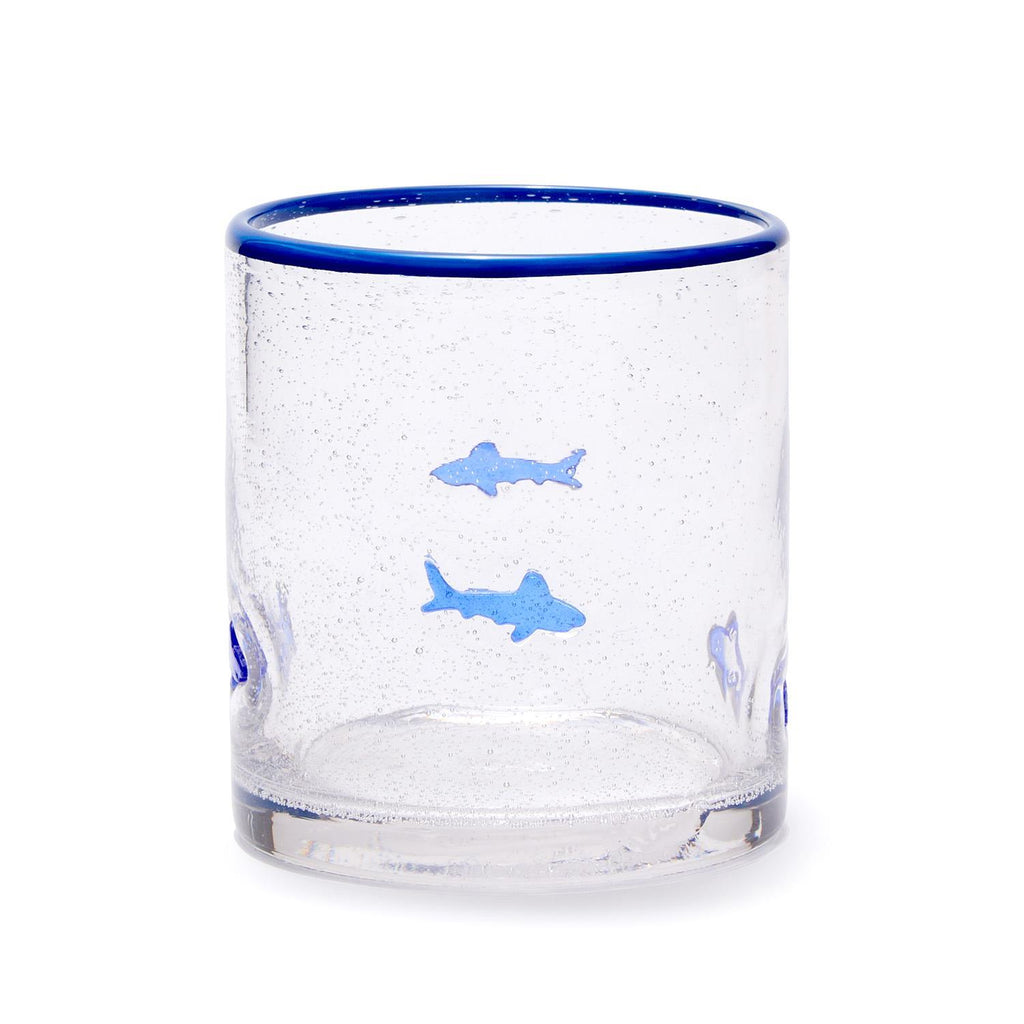 Shark Clear Bubble Double Old Fashioned Glass Set