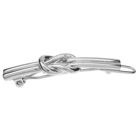 Nautical Knot Metal Tige Boule Barrette - Silver