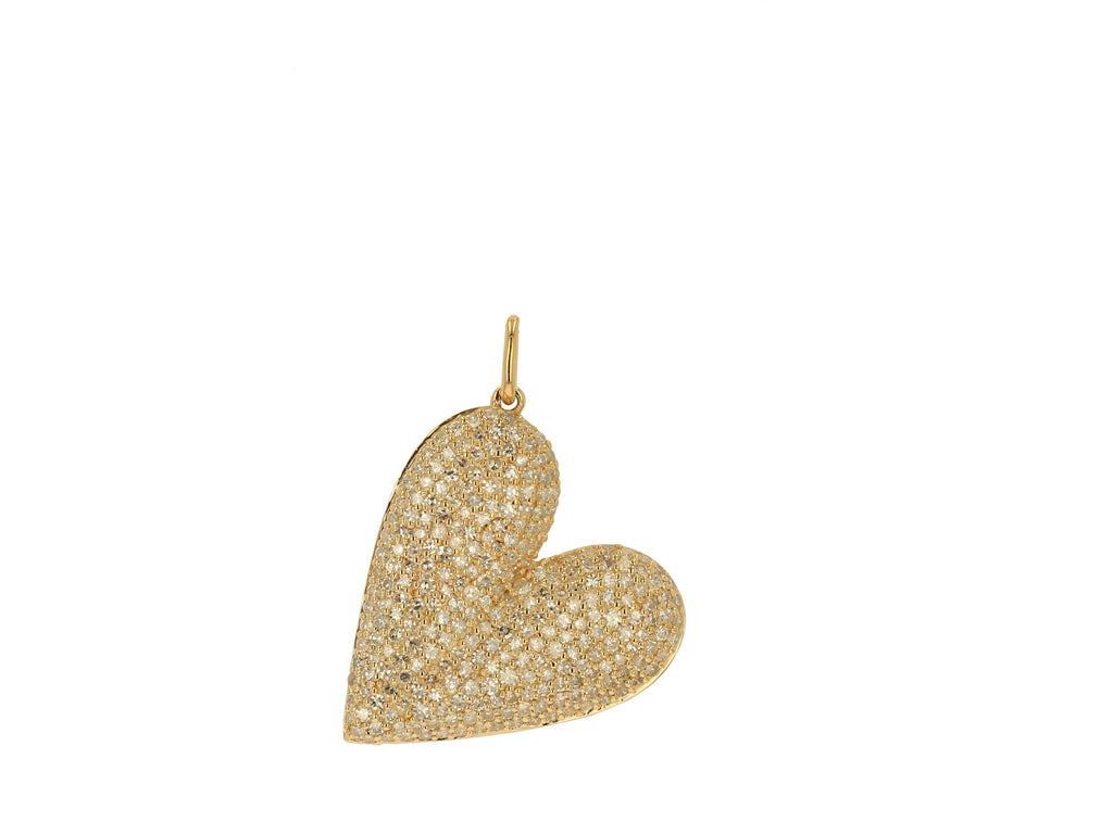 Oversized Diamond Pave Heart Charm