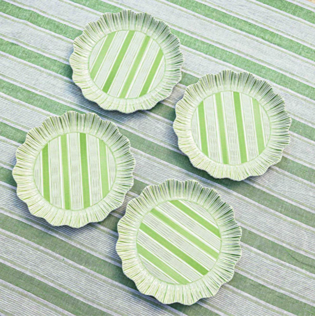 Cabana Stripe Melamine Dinner Plate Set