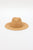Raffia Braid Continental Hat - Natural/Gold Bead