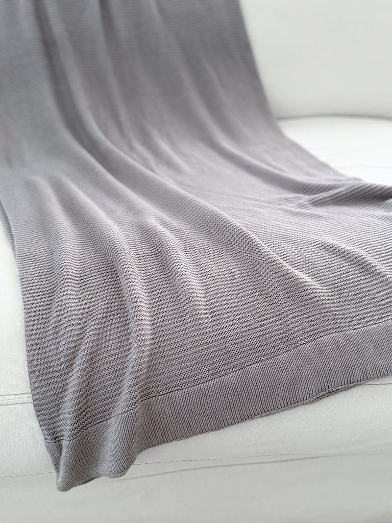 Opulent Bamboo Knit Throw - Classic Grey