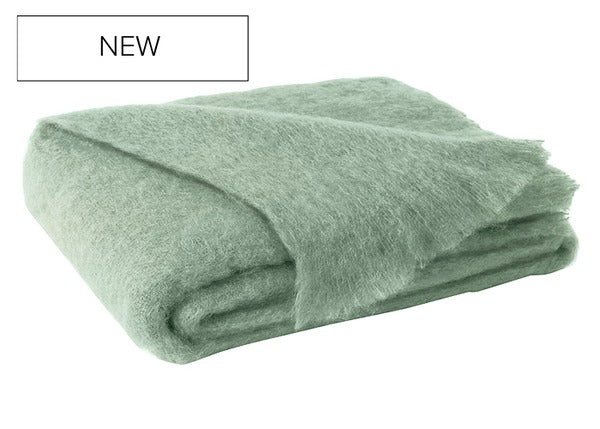 Sage Brushed Mohair Throw