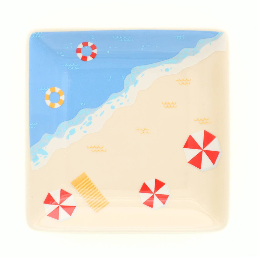 Beach Scene Square Trinket Tray