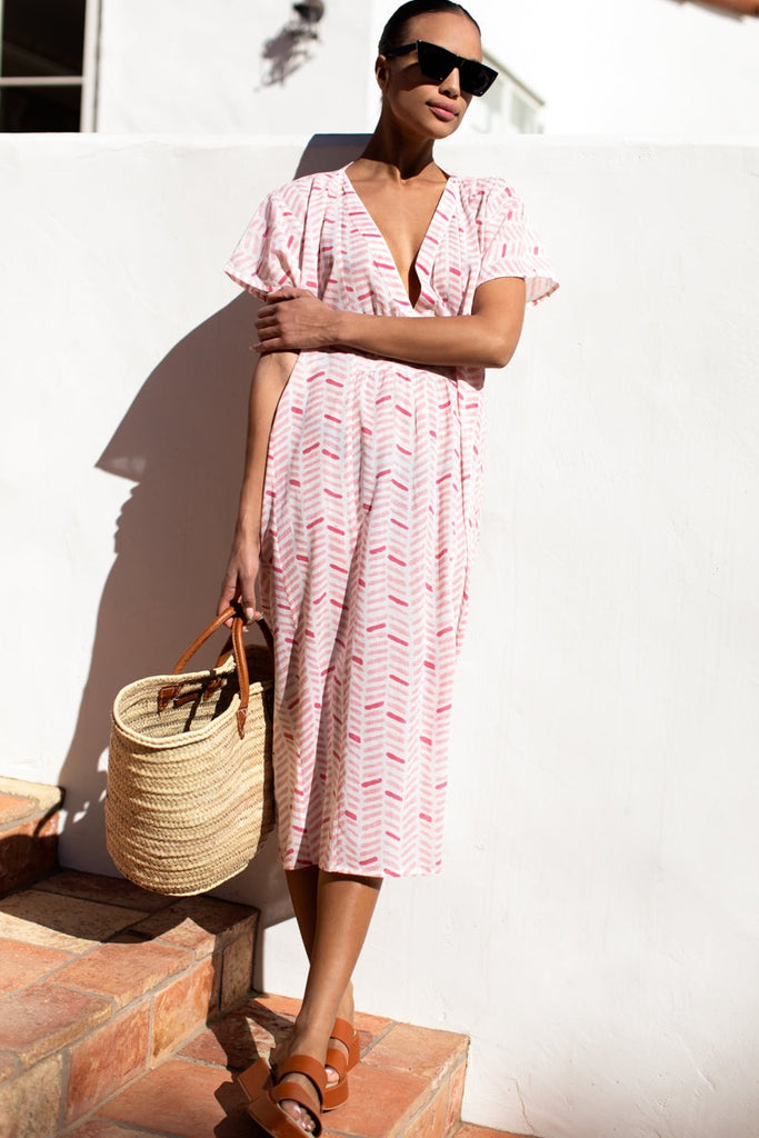 Francina Caftan - Chevron Blush