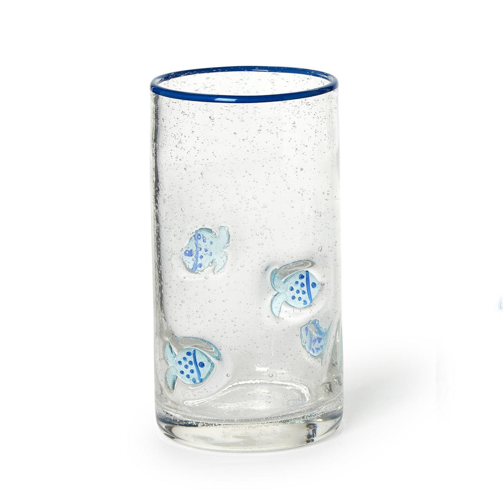 Fish Clear Bubble Highball Glass Set