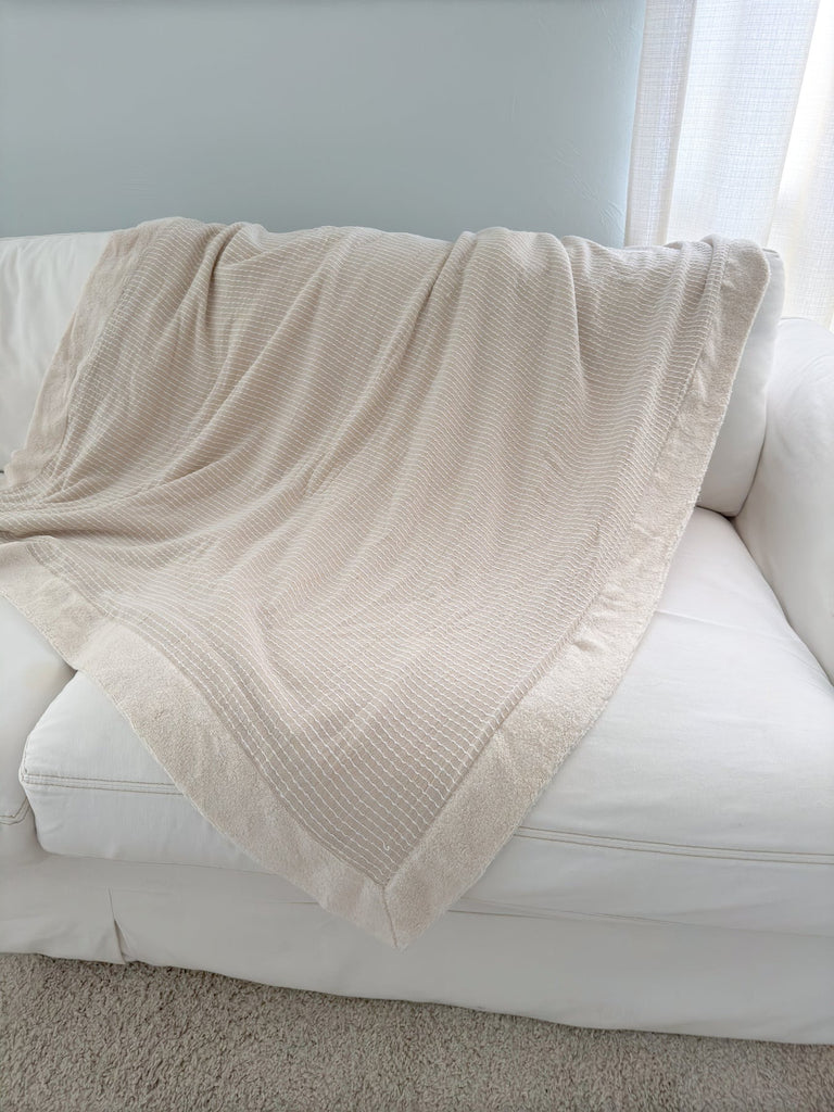 Plush Cotton Throw - Beige