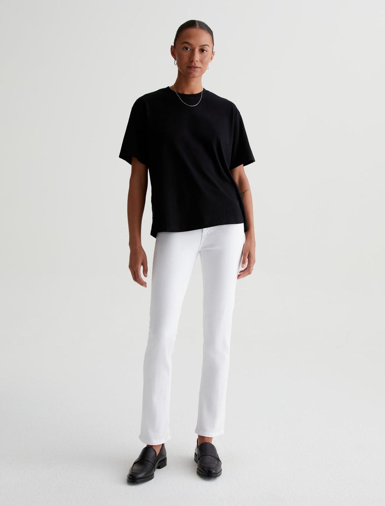 Mari High Rise Slim Straight - White