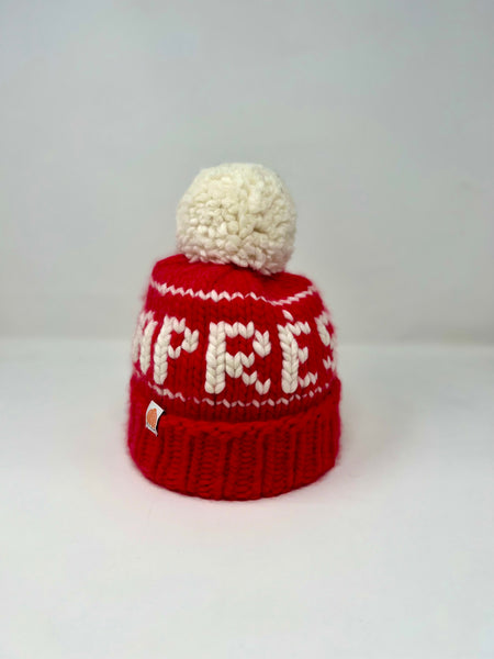 Linda Richards Fur Pom Hat- SKI RED