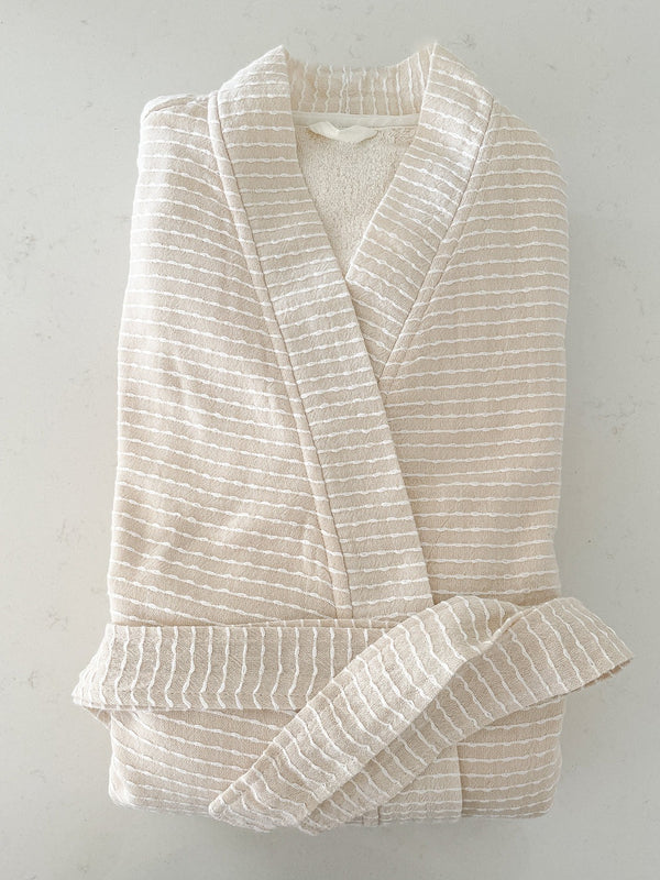 Cozy Turkish Cotton Beige Robe