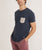 Saddle Hem Contrast Pocket Tee - Black Iris