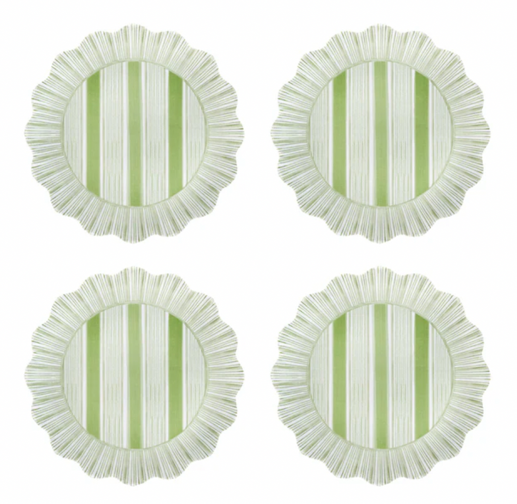 Cabana Stripe Melamine Salad Plate Set