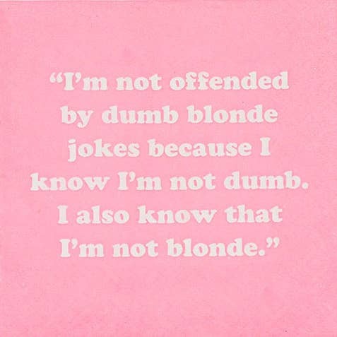 Funny Cocktail Napkins - Dumb Blonde