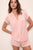Frida Shortie Short PJ Set - Silver Pink/Ivory