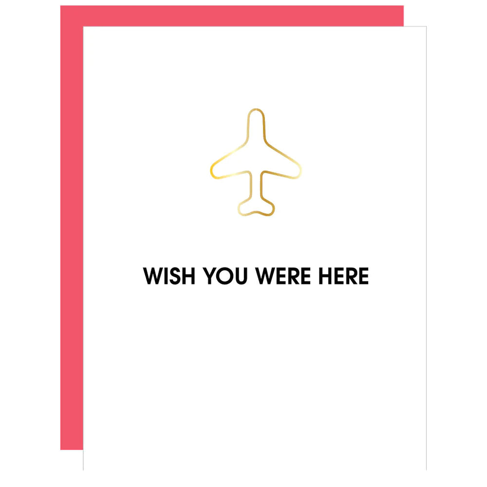 Wish You Were Here Airplane PaperClip Card