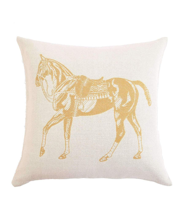 Polo Pony Pillow - Gold