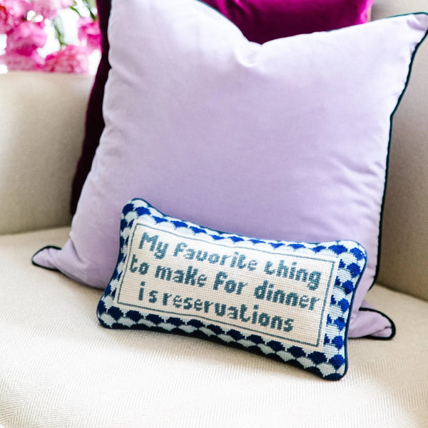 Reservations Needlepoint Pillow