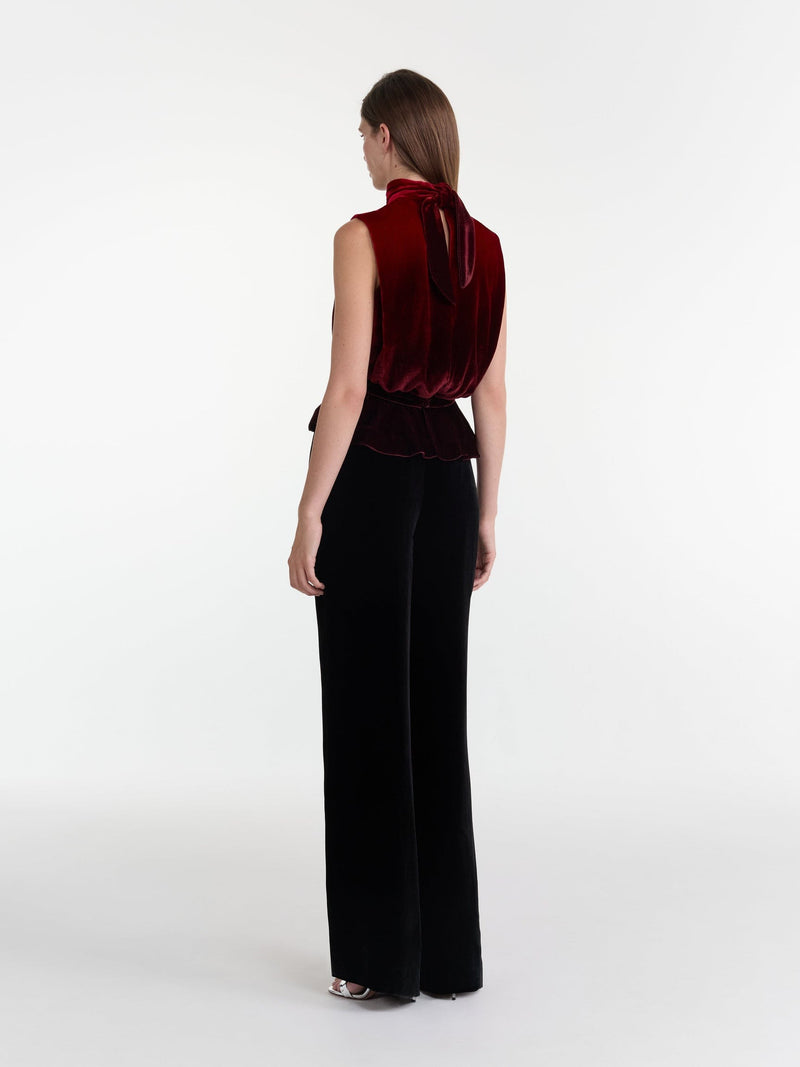 Fleur Velvet Top - Ombre Rouge