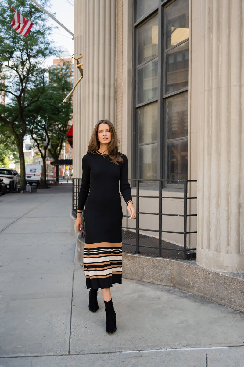 Shoshanna Landon Dress - Jet/Beige/Camel
