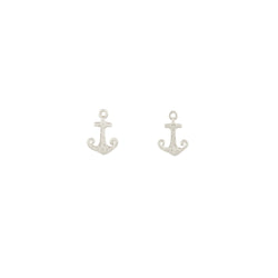 Mini Anchor Stud Earrings - Silver