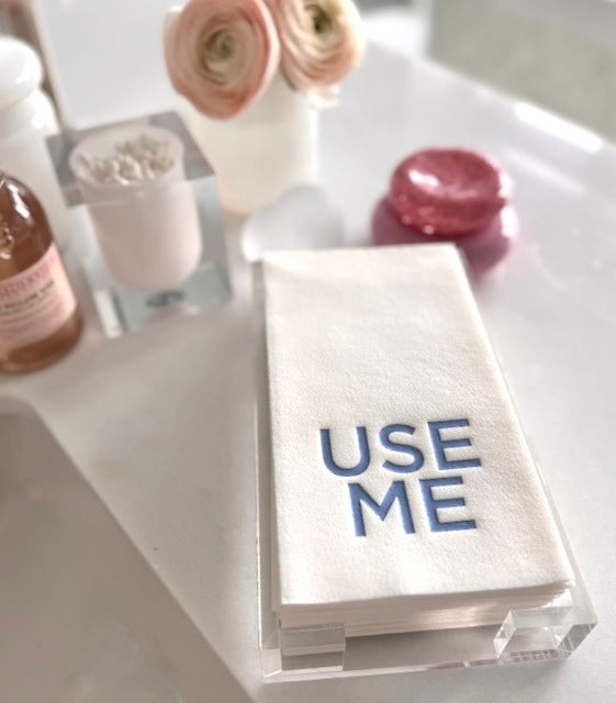 Use Me Acrylic Guest Towel Set - French Blue