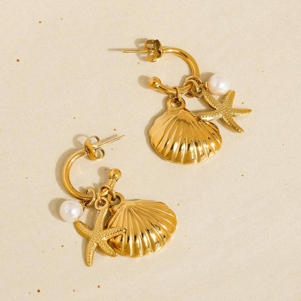 Marley Shell Earrings - Gold