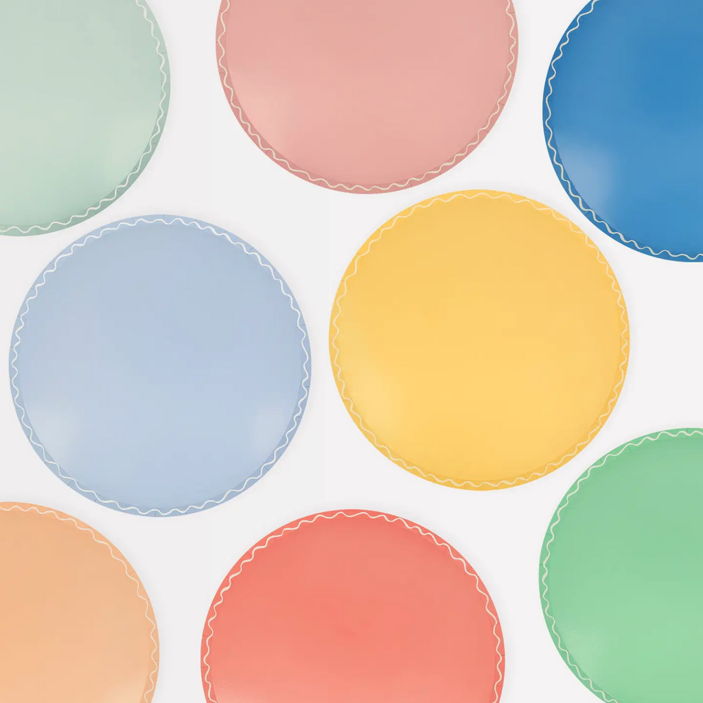 Mixed Wavy Line Paper Dinner Plates