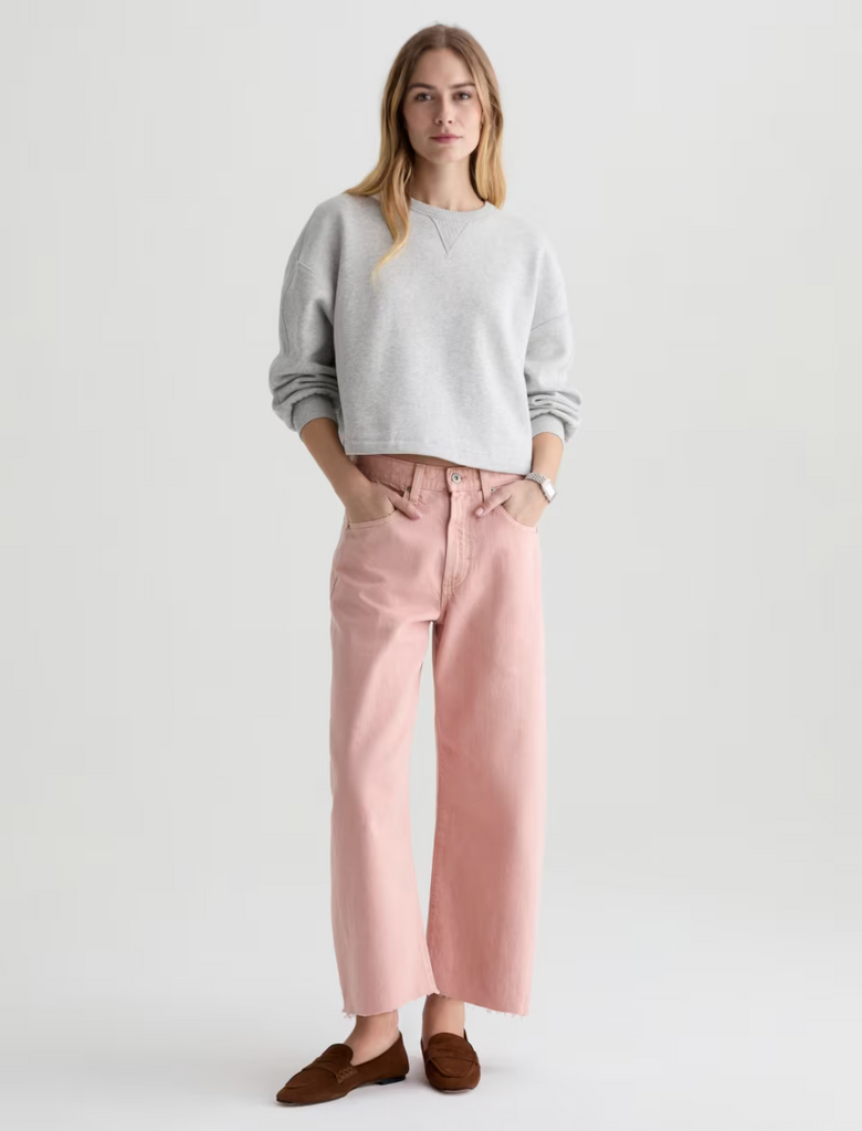 Hattie High-Rise Barrel Crop - Sulfur Sparkling Rose