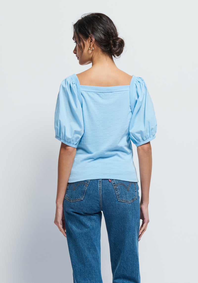 Naya Puff Sleeve Top - Powder Blue