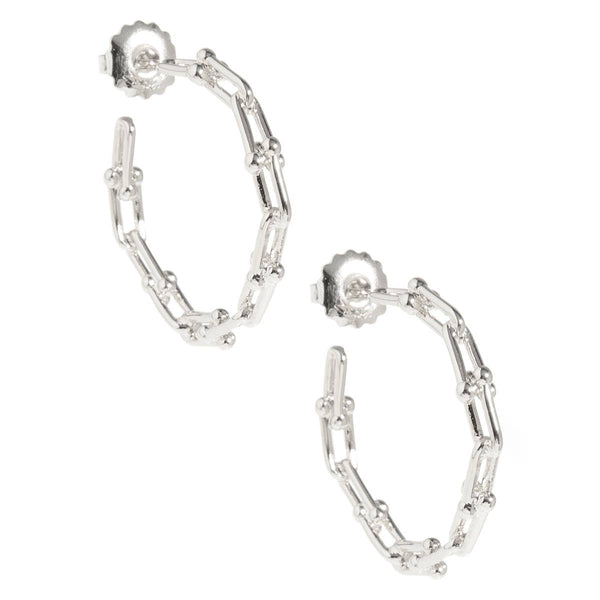 Milan Cable Link Hoops - Silver