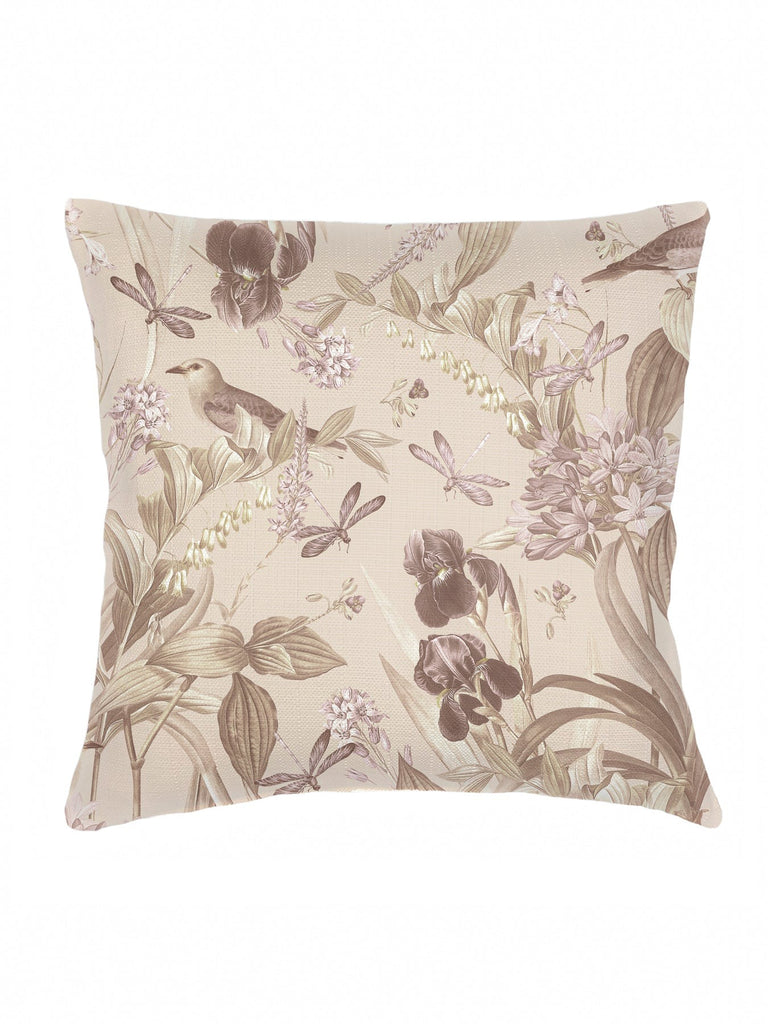Beige Tropical Paradise Linen Pillow - 20 x 20