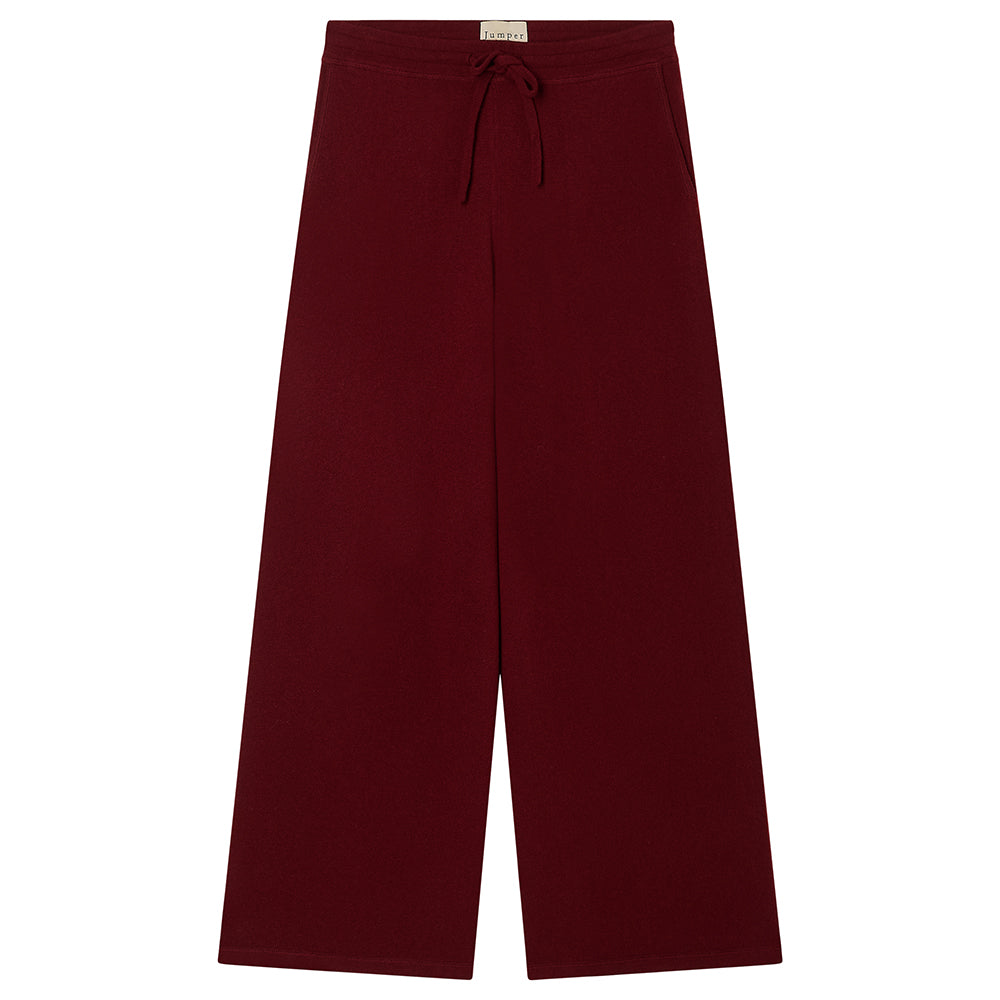 Wide Leg Joggers - Burgundy