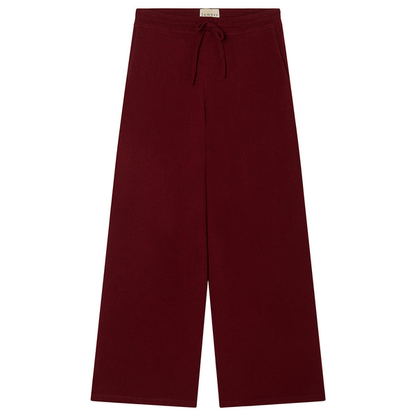 Wide Leg Joggers - Burgundy