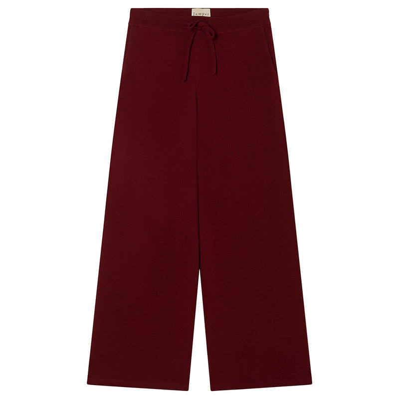 Wide Leg Joggers - Burgundy