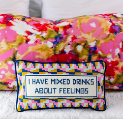 Mixed Drinks Needlepoint Pillow