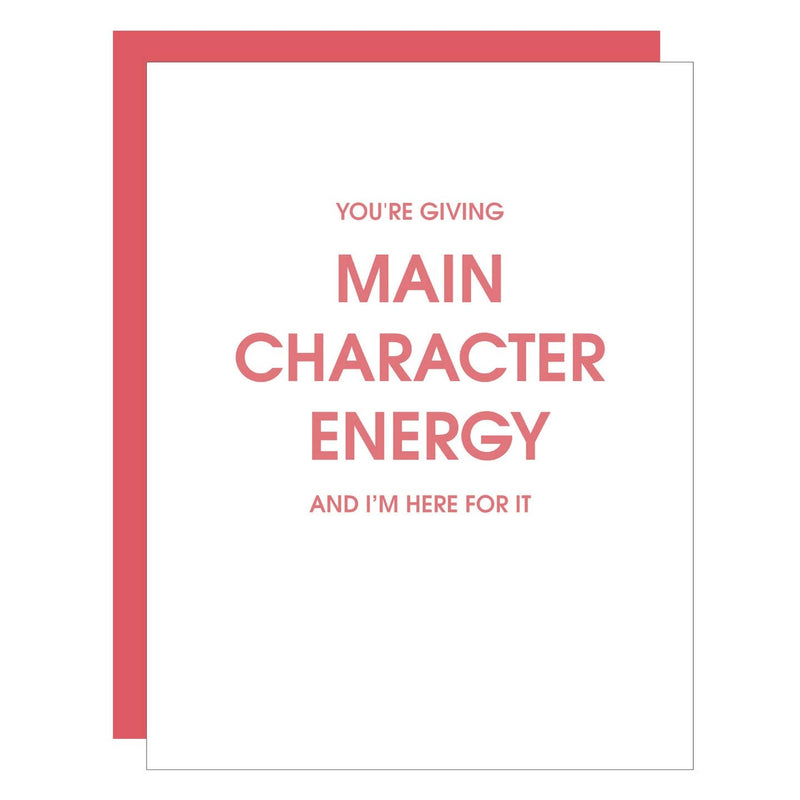Main Character Energy Letterpress Card
