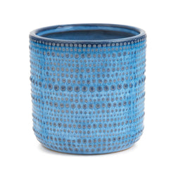 Blue Textured Ceramic Planter