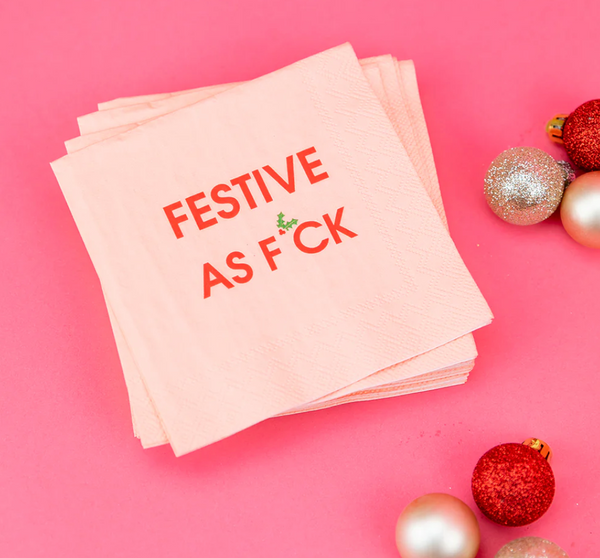 Festive As Fuck Cocktail Napkins