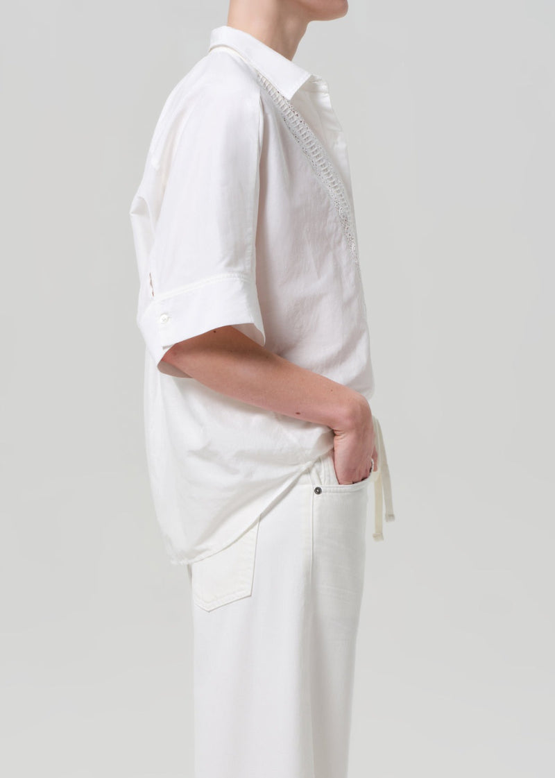 Lace Claire Shirt - White
