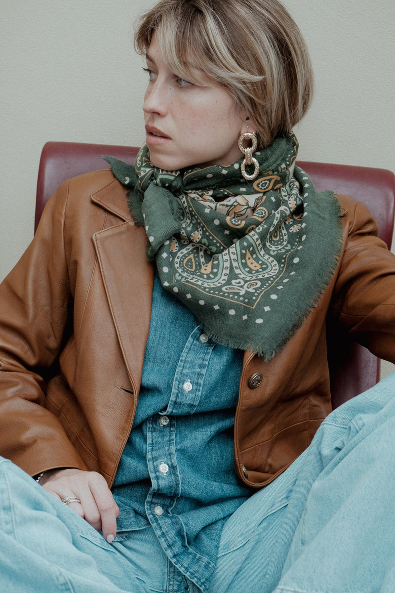 Large Wool & Cashmere Rodeo Scarf