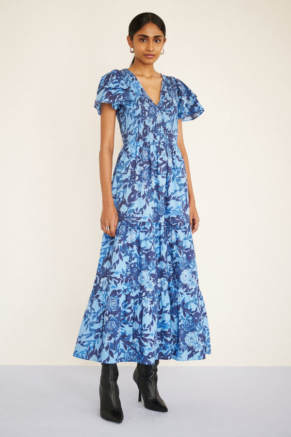 Banjanan Ira Dress - Bibi Rose Clematis