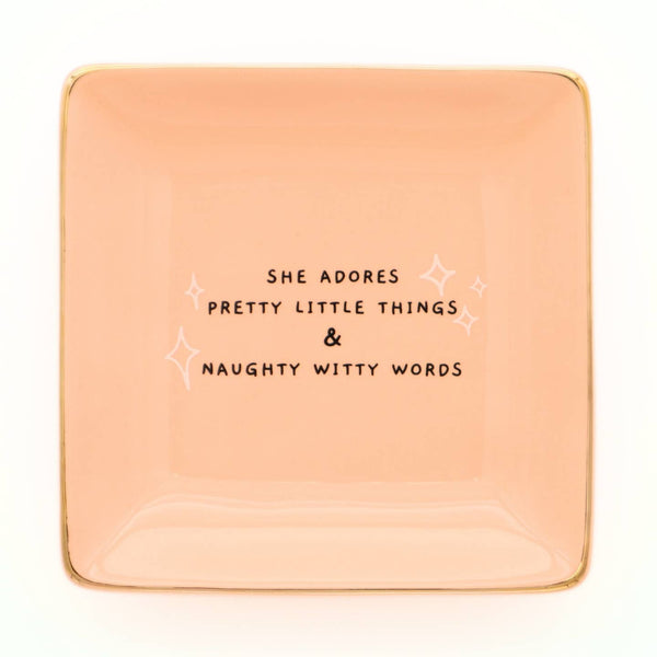 She Adores Pretty Little Things Square Trinket Tray