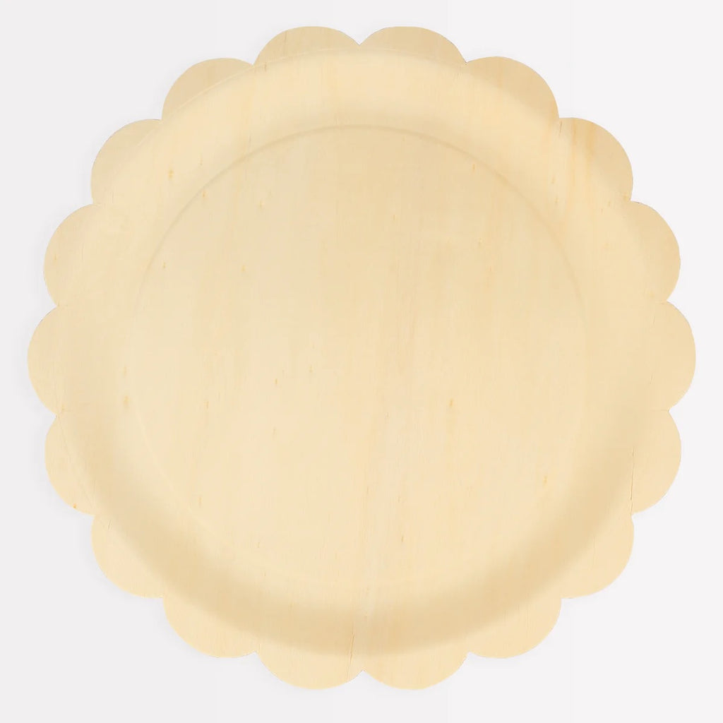 Wooden Scalloped Large Plates