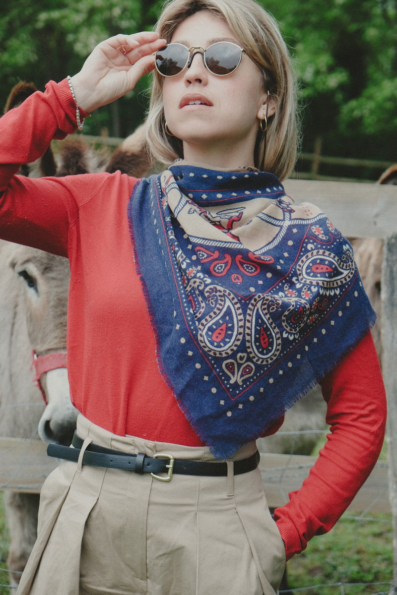 Large Wool & Cashmere Rodeo Scarf