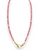 Pink Mother Of Pearl Beaded Necklace - 16"