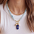 Aquamarine Beaded Charm Necklace